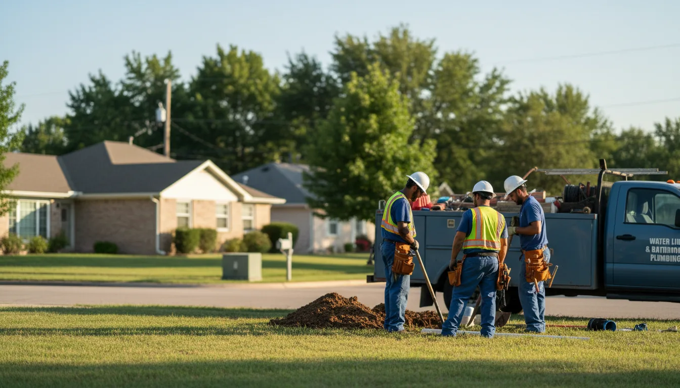Residential water line and bathroom plumbing service in New London, MN